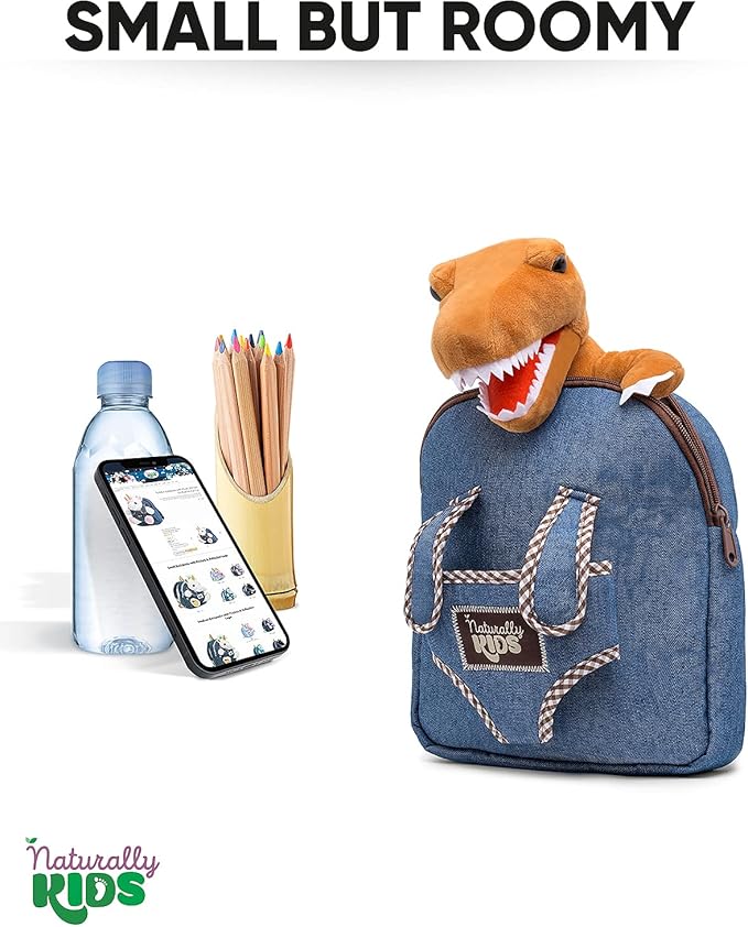 Mini Backpack for Kids w Dinosaur Toy, Mini Backpack for Toddler Boys, Gift for 2 3 4 5 Year Old Girl Boy
