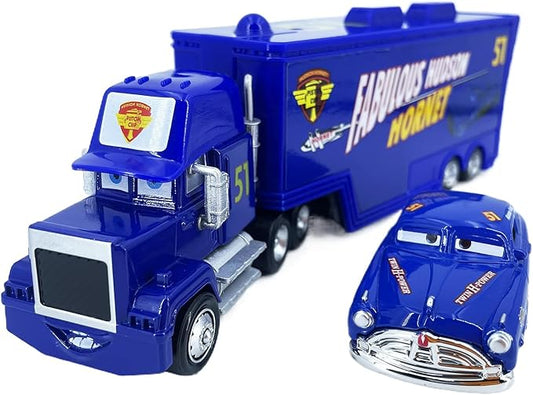 Portable Mini Toy Car and Truck Set 1:55 Diecast Model Metal Body Racers for Preschool Kids Ages 3+ Years (51Doc)