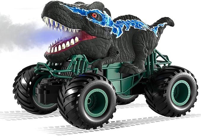Bennol 2.4GHz Dinosaur Remote Control Cars Toys for Kids Boys 4-7 5-7 8-12, RC Dinosaur Car Toys with Light, Sound, Spray, Indoor Outdoor Toys Gifts for 3 4 5 6 Year Old Boys, RC Car Toys for Boy