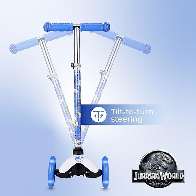 Self Balancing Kick Scooter with Light Up Wheels, Extra Wide Deck, 3 Wheel Platform, Foot Activated Brake, 75 lbs Limit, Kids & Toddlers Girls or Boys, for Ages 3 and Up