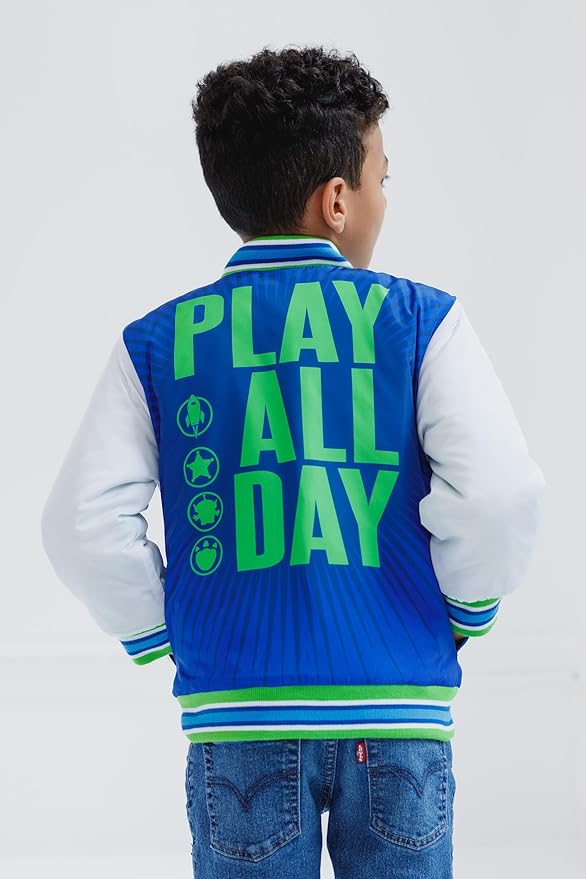 Disney Toy Story Cars Zip Up Varsity Bomber Jacket Toddler to Little Kid Sizes (2T - 7-8)