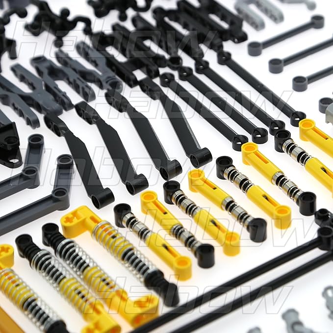 169pcs Technic-Parts Axle-Pin-Connector Compatible with Lego-Technic, Wheels Link Chain Steering Suspension Engine Linear Actuator Shock Absorber MOC-Replacement-Pieces