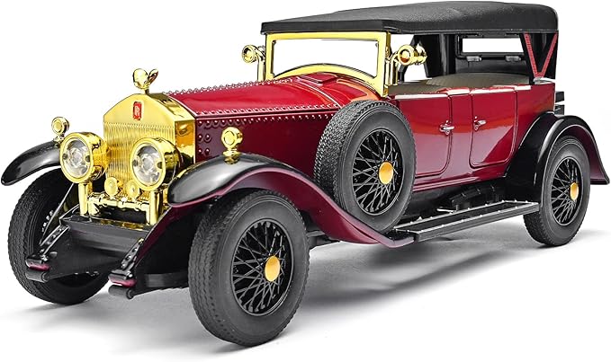 Model Car Kits Adults and Boys 1/24 Diecast Cars Phantom Generation Vintage Car Collectibles,Die Cast Metal Pull Back Cars with Lights and Sounds,Toy Cars for Boys Age 3-12（Red）