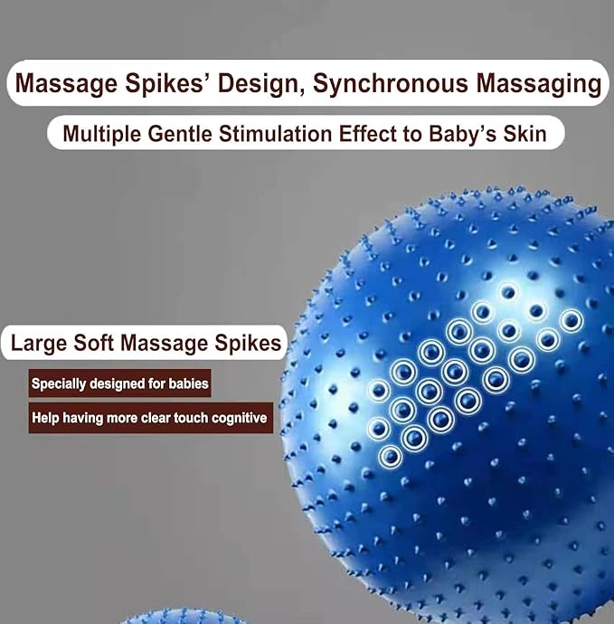 Large Sensory Massage Ball for Kids, 33.5" 85CM Bouncy Exercise Balls, Big Inflatable Balls with Tactile Spikes, Outdoor Play Yoga Balls, Large Beach Ball (2 Set Grey)