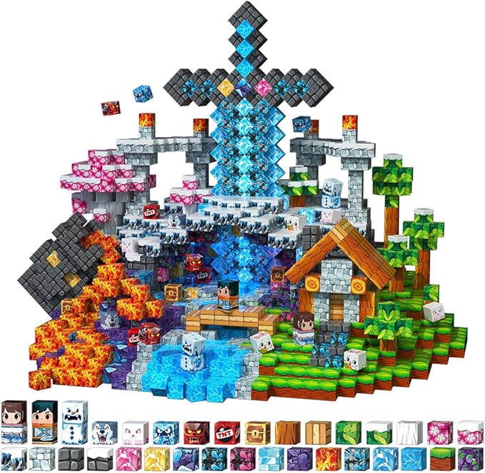 150pcs Sensory Magnetic Blocks Toys for Kids, Stacking Magnets, School STEM Toys Birthday Gifts for Boys and Holiday Easter Gifts BSG008