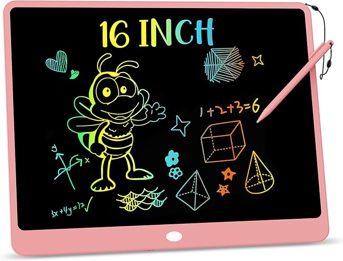 KOKODI LCD Writing Tablet, 16 Inch Colorful Toddler Doodle Board Drawing Tablet, Erasable Reusable Electronic Drawing Pads, Educational and Learning Toy for 3-6 Years Old Boy and Girls