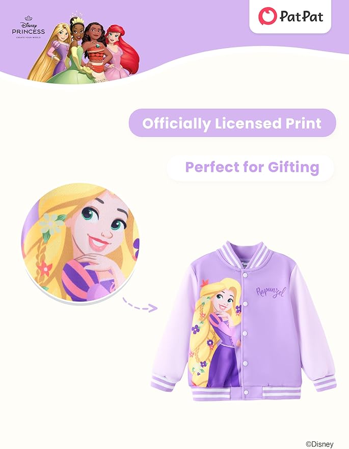 Disney Minnie Mickey Stitch Princess Frozen Elsa Marvel Jacket Lightweight Coat Button up Color Block Sweatshirt 2-14 Years