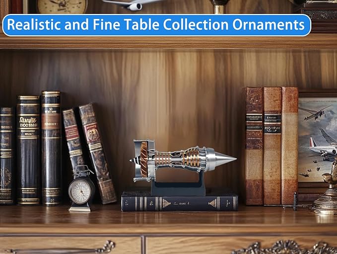 TR900 Turbofan Engine Model, Aircraft Engine Turbojet Engine Replica 28cm 3D Printed Science Education Toy Aviation Enthusiast Gift Desktop Decoration Collection Art