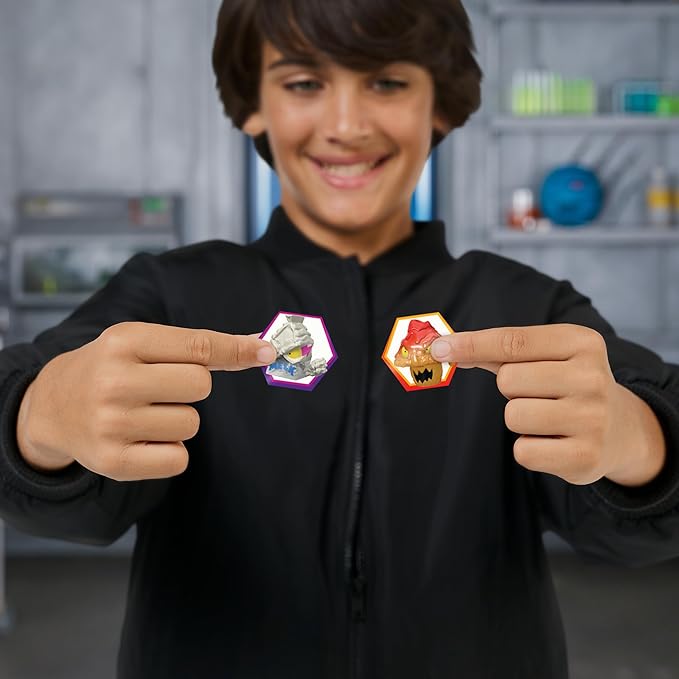 MRBEAST LAB Swarms Series 3, Hyper Fusion Series, 14 Pack Collectible Micro Beasts, 14 Collectible Stickers & 4 Fusion Caps to Build Out Your Own Steel Slushee