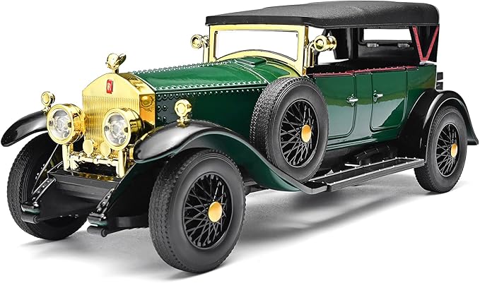 Model Car Kits Adults and Boys 1/24 Diecast Cars Phantom Generation Vintage Car Collectibles,Die Cast Metal Pull Back Cars with Lights and Sounds,Toy Cars for Boys Age 3-12（Green）