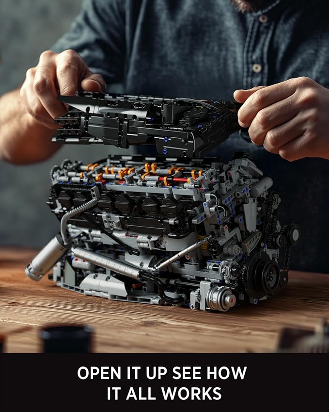 Nifeliz L6 Engine Building Set, Advanced Collector’s Engine Model Toy, Physical Science Educational Toy for Adults, Home or Office Display (2,820PCS, NF10316)