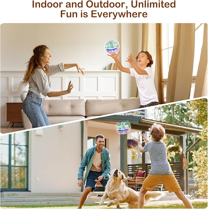 Flying Orb Ball 2024 Galaxy Cosmic Globe UFO Boomerang Hover Ball Galatic Fidget Spinner Mini Drone Cool Toys Birthday Gift Ideas for 6 7 8 9 10+ Year Old Boys Girls Teens Indoor Outdoor(Blue)
