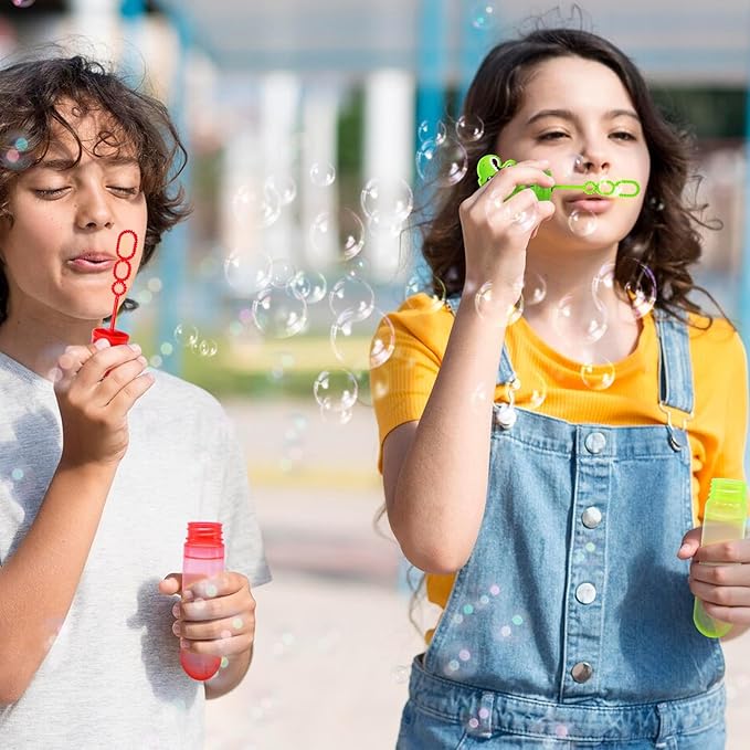 24 Pack Dinosaur Bubble Wands for Kids - Refillable Dino Bubble Sticks with Cute Dinosaur Designs, Bubbles Bulk Toys for Birthday, Classroom Prizes, Party Favors, Outdoor Play, Boys & Girls Gifts