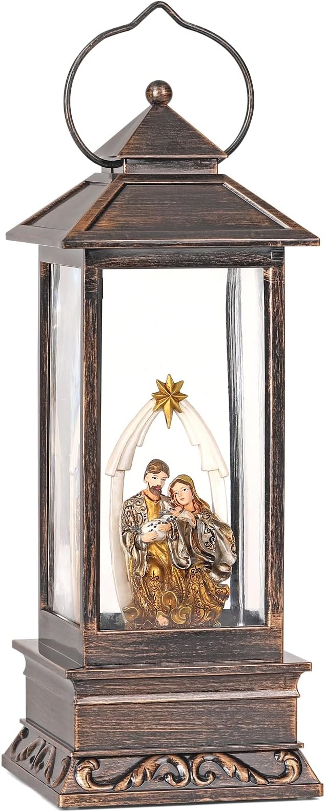 12 Inch Nativity Snow Globe Christmas with Music, Glitter Lantern, Christmas Decorations Indoor Home Decor, Snow Globe for Girs, Women (Nativity Scene)
