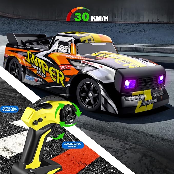 4DRC Rc Car, 2.4Ghz High Speed RC Drift Car, 4WD Drifting Racing Remote Control Monster Truck 30+ KM/H, All Terrain Off Road Truck for Adult & Kids Age 8-12 Gift