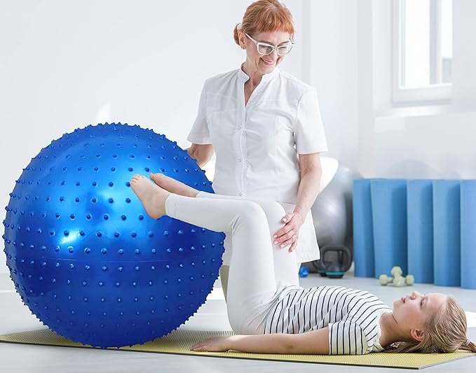 Large Sensory Massage Ball for Kids, Pack of 2 33.5" 85CM Bouncy Exercise Balls for Toddlers, Big Inflatable Toys with Tactile Spikes, Outdoor Giant Yoga Balls, Large Beach Ball