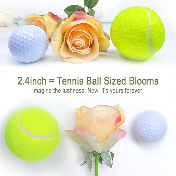 26inch Real Touch Artificial Roses - Long Stem Fake Silk Flowers with Leaves for Wedding, Home Decor, Centerpieces, Office Party, Looks Real (10,Lav Gray)