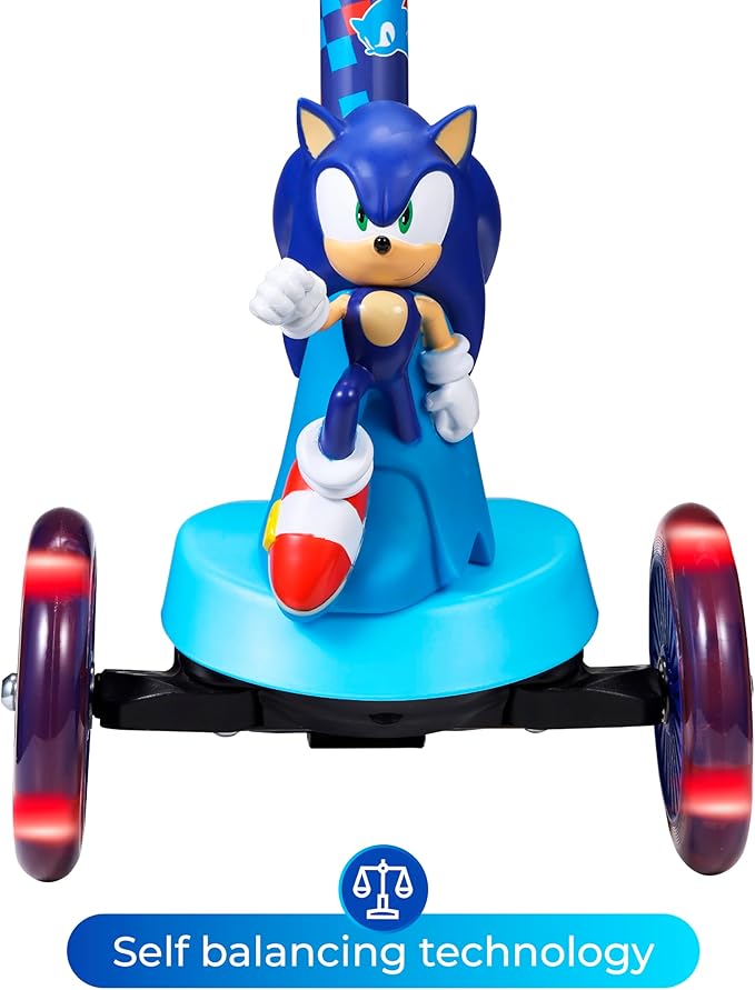 3D Kick Scooter for Kids, Self-Balancing 3 Wheeled Light Up Scooter with Extra Wide Anti-Slip Deck, Rear Brake, Lean to Steer, Lightweight Design, for Kids 3 and up, 75 LB Limit