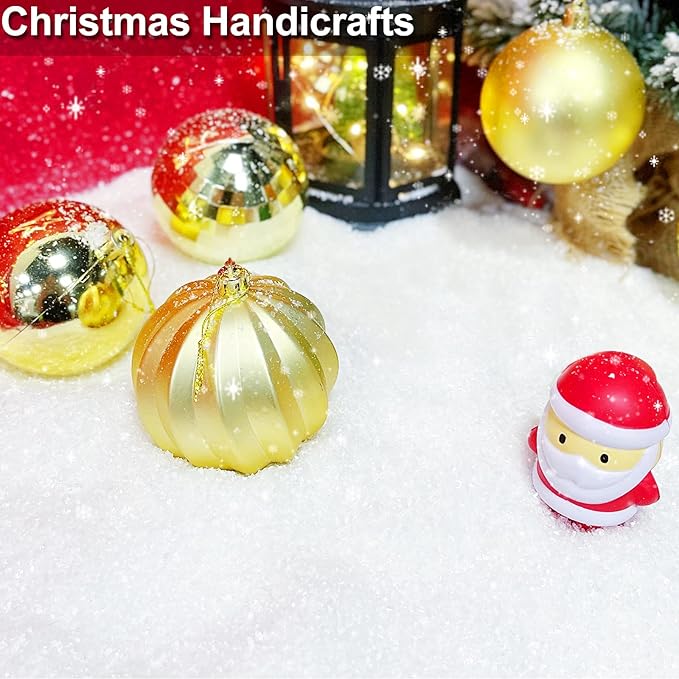 TURNMEON 30 Ounces Fake Artificial Snow Powder Christmas Tree Decorations, Sparkling Dry Plastic Faux Snowflakes for Christmas Decorations Home, Village Displays, Holiday Winter Crafts,Slime Supplies