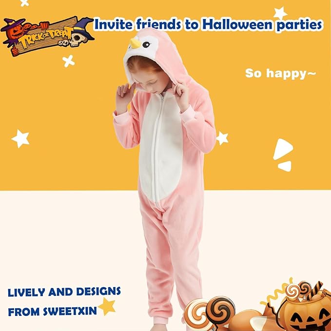 SWEETXIN Unise Kids Jumpsuit Cosplay Onesie One Piece Suit for Girls Boys Halloween Character Costume Dress Up Party