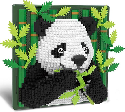 Panda Animal 3D Wall Art Micro Mini Building Blocks Set, Unique Home Wall Decor or Table Display, No Compatible with Lego Set, Ideal Gift Toy for Adults & Teens (1142 PCS)