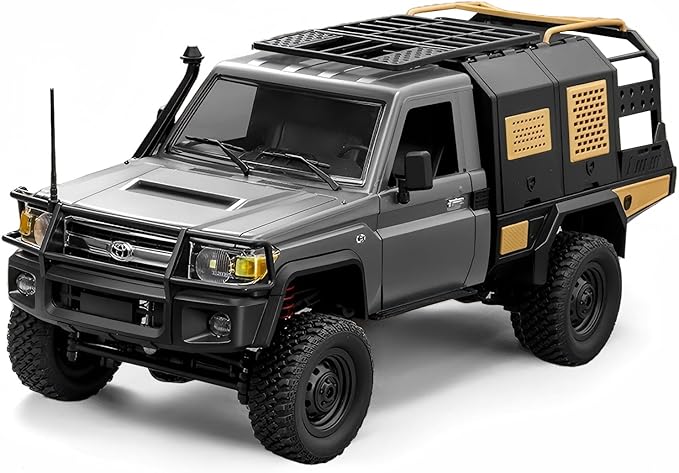 MN82S RC Rock Crawler, 2.4Ghz Toyota Remote Control Truck, 4WD 2 Speeds Switch RC Crawler Off-Road Pick-up with 2 Upgraded 1200mah Battery, 1/12 Scale Trucks (with Gift)