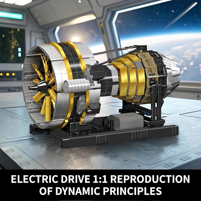 Mould King City Aircraft Engine Building Set-Turbojet Engine Model That Runs with Motor-Collectible Blocks Kit for Adults -Mechanical Science Education STEM Toy(2256 PCS)