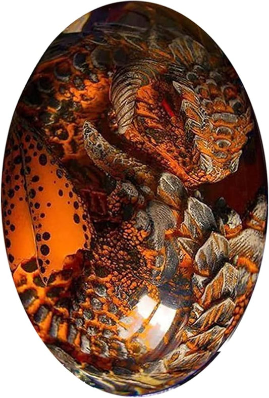 ACOCOFE Dragon Egg - Handmade Sculpture Resin Crystal Souvenir, Lava Ornaments Gift for Christmas, Birthdays, Graduation (Red)