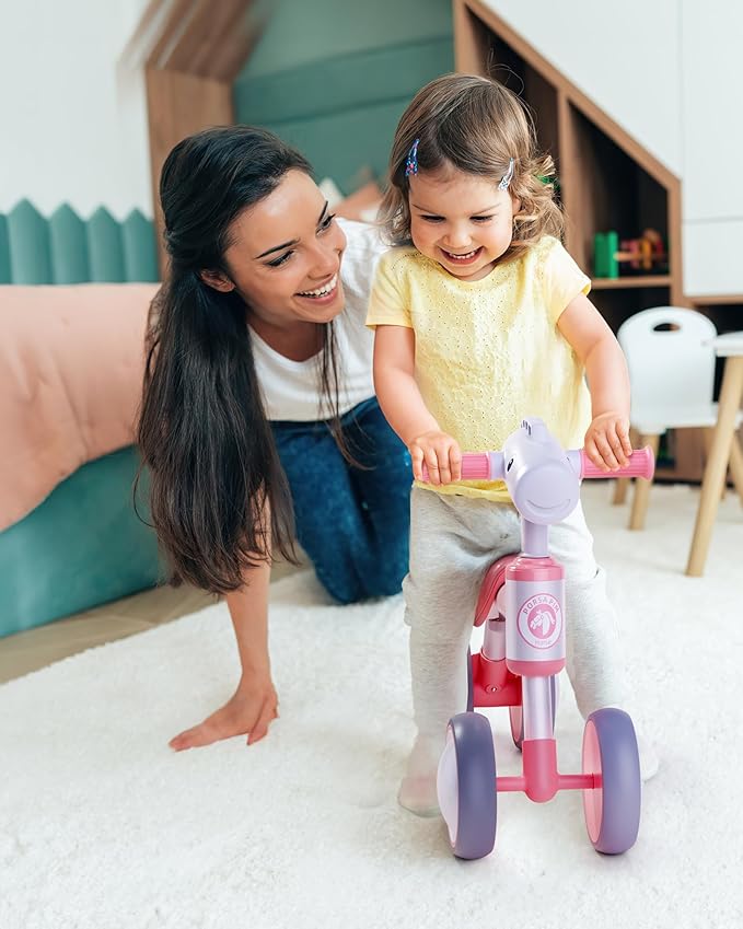 Baby Balance Bike for 1-2 Year Old Boy Girl, Balance Bike for 12-24 Months 4 Wheels Toddler Balance Bike, Baby Bike 1+ Years Toy First Birthday Gifts