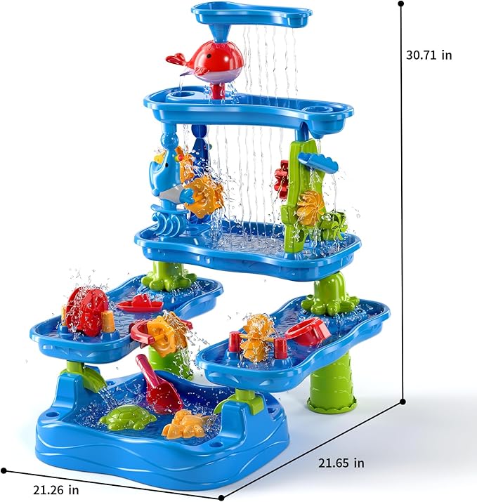 Water Table for Kids 3 4 5 6 7 8 Year Old - Water Table with Pond, Sensory Activity Playset, Sand Toys, Summer Outdoor Toys for Toddlers 3-5, Birthday Gifts for Boys Girls 3-8