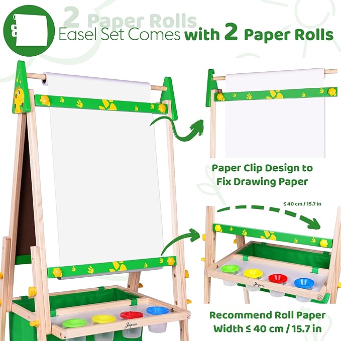 Joyooss Kids Art Easel, Double Sided with 98+ Accessories, Magnetic & Dry Erase Board for Ages 4-8