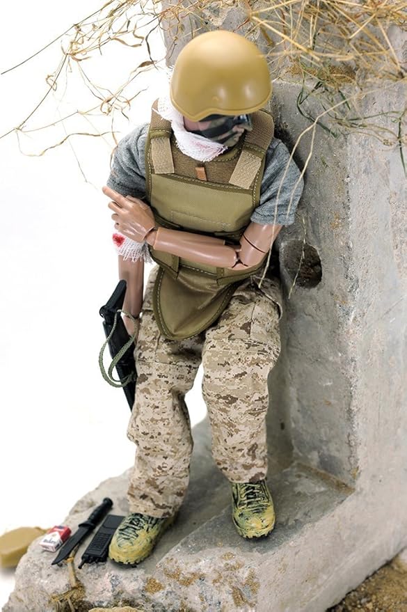 12" Wounded Soldier Action Figure 1:6 Scale Boys Children Playset
