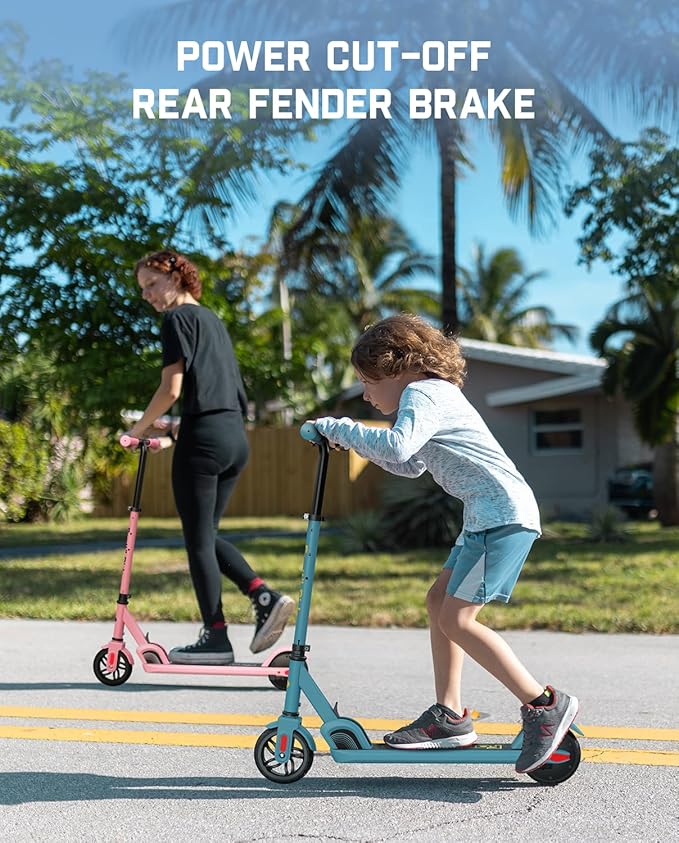 FanttikRide C9 Electric Scooter for Kids 8-12, Adjustable Handlebar Height for Riders 3.9-5.2 ft, 132 lbs, Up to 40 mins Continuous Time, 5 Miles Range, 2 Safe Max Speed 6/10 MPH