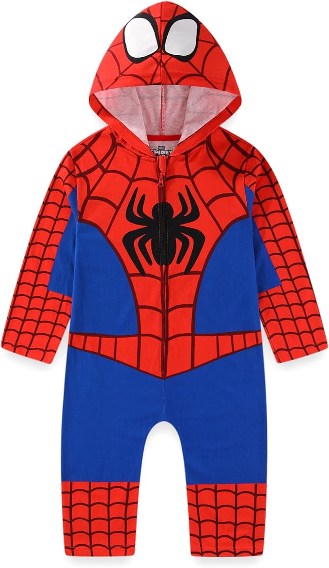 Marvel Spider-Man Boys Cosplay Hooded Coverall for Toddler