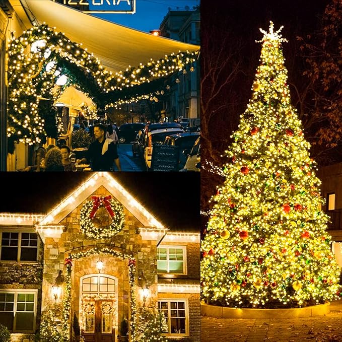 Battery Operated String Lights, 50 LED 18ft Christmas Lights Mini Lights with Timer & 8 Modes, for Christmas Tree Wreath Party Wedding Thanksgiving Decoration, Warm White