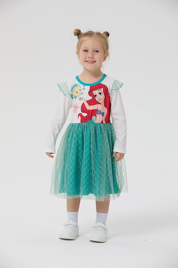 Disney Princess Frozen Minnie Mouse Dress Girls Sparkle Ruffle Tulle Tutu Birthday Party Fall Outfits Clothes Baby to Toddler