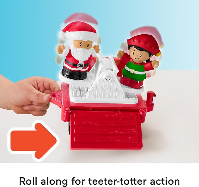 Fisher-Price Little People Toddler Toy Musical Christmas Train with Santa Elf & Reindeer Figures for Pretend Play Kids Ages 1+ Years (Amazon Exclusive)