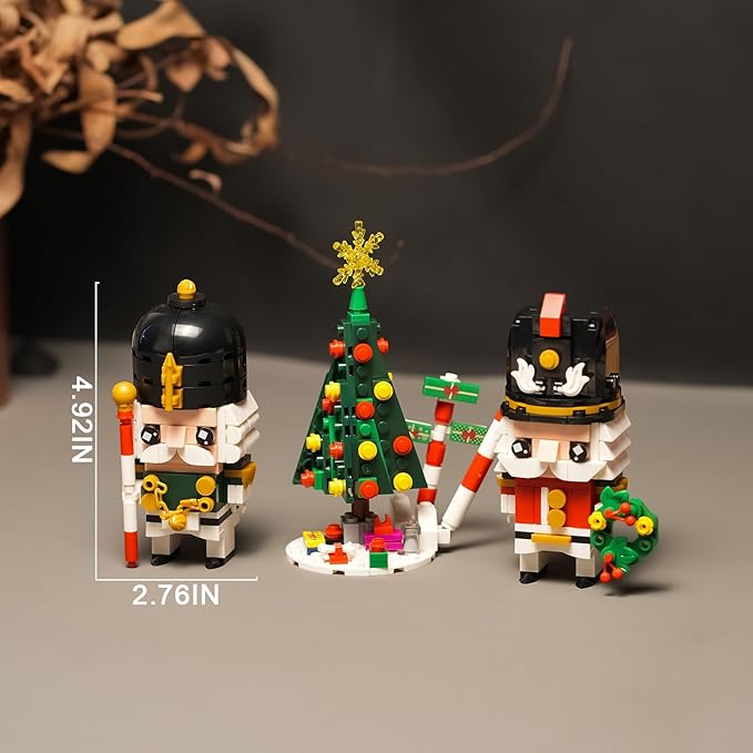 Christmas Nutcracker Building Sets Compatible with Lego for Adults,with Christmas Tree, Wreath, Cane,Christmas Decoration for Home,Xmas Ornament Building Toy Gifts 468 pcs