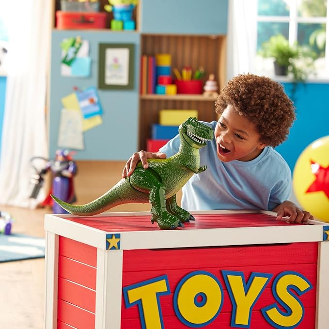 Disney Store Official Rex Interactive Talking Action Figure from Toy Story, Features Sounds and Phrases from The Movies, Interacts with Other Figures and Toys