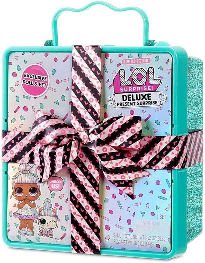 LOL Surprise Deluxe Present with Limited Edition Doll, and Pet, Teal - Adorable Fashion Doll and Colorful Accessories in Giftable Packaging - Birthday Present for Girls Age 4-15 Years