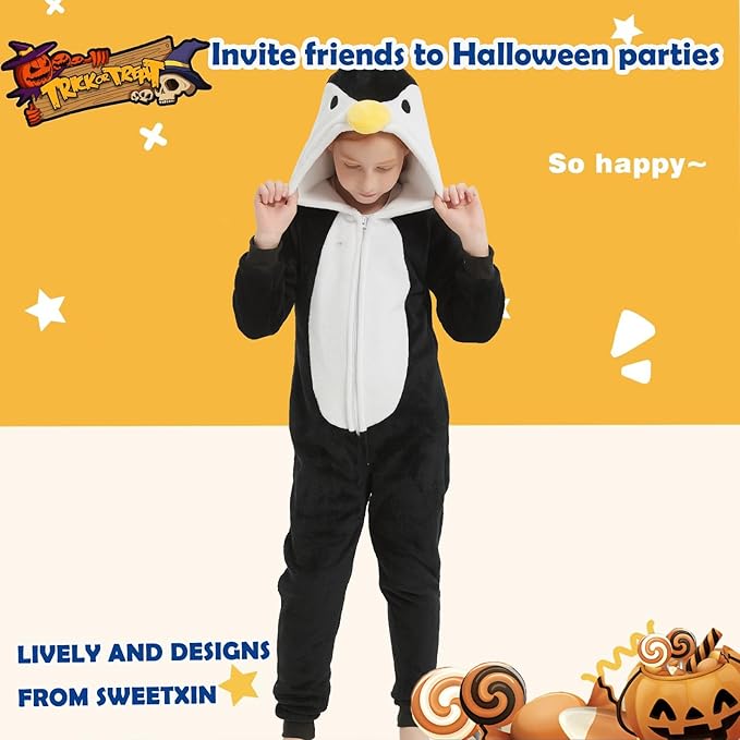 SWEETXIN Unise Kids Jumpsuit Cosplay Onesie One Piece Suit for Girls Boys Halloween Character Costume Dress Up Party