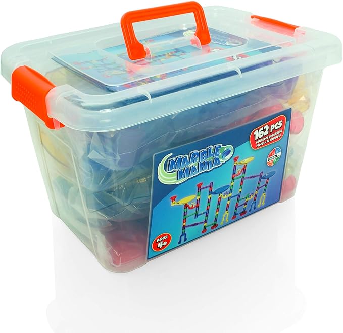 Marble Mania Marble Run - Marble Runs for Kids - 162 Pieces Plus Storage Tub - Construction Toys for 4-8 Year Old Boys or Girls - Educational STEM Toys for 4+ Year Olds