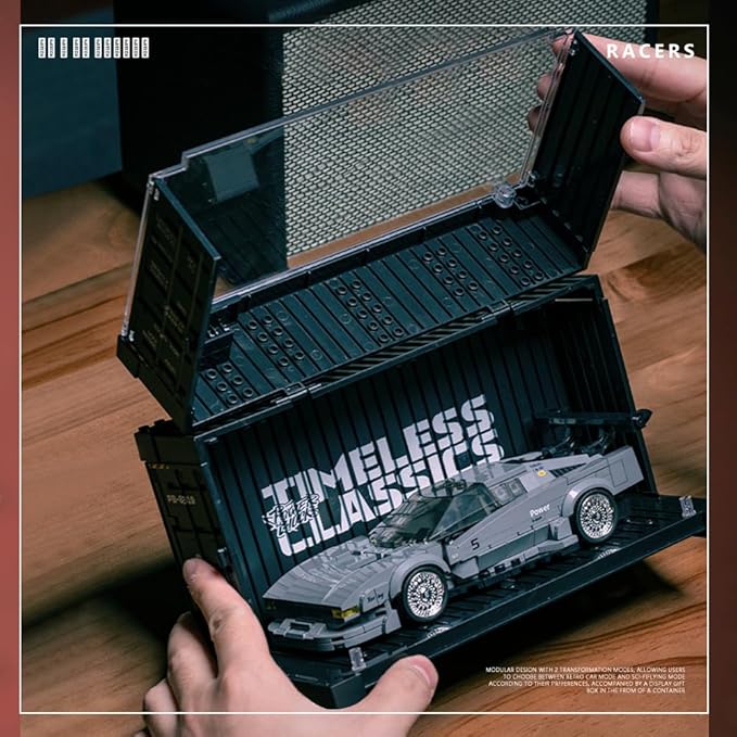 PB8819 1:32 M1 Sports Car Buliding Blocks Set, 368 Pieces Racing Toy Container Display Box, Clamping Blocks Car STEM Gift for Adults – for Hobbyist Collector