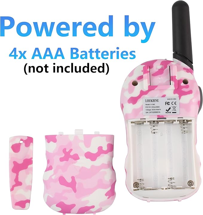 Walkie Talkies for Kids 22 Channels 2 Way Radio Walkie-Talkie Toy with Backlit LCD, 3 KMs Range for 3-12 Year Old Boys Girls Camping Hiking Outdoor Adventure Games (1 Pair, Pink Camo)