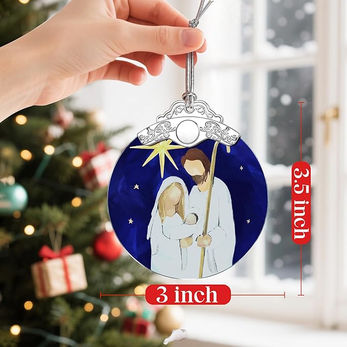 Nativity Christmas Ornaments: Christmas Tree Ornaments, Religious Holiday Decor, Stocking Stuffers, Gift Ideas, Xmas Gift, Christian Gifts & Religion Gifts