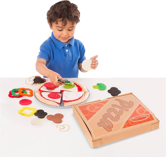 Melissa & Doug Felt Food Mix 'n Match Pizza Play Food Set (40 pcs)