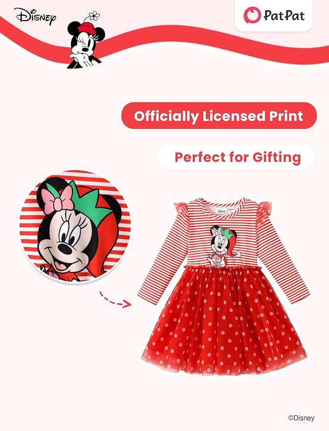 Disney Princess Frozen Minnie Mouse Dress Girls Sparkle Ruffle Tulle Tutu Birthday Party Fall Outfits Clothes Baby to Toddler