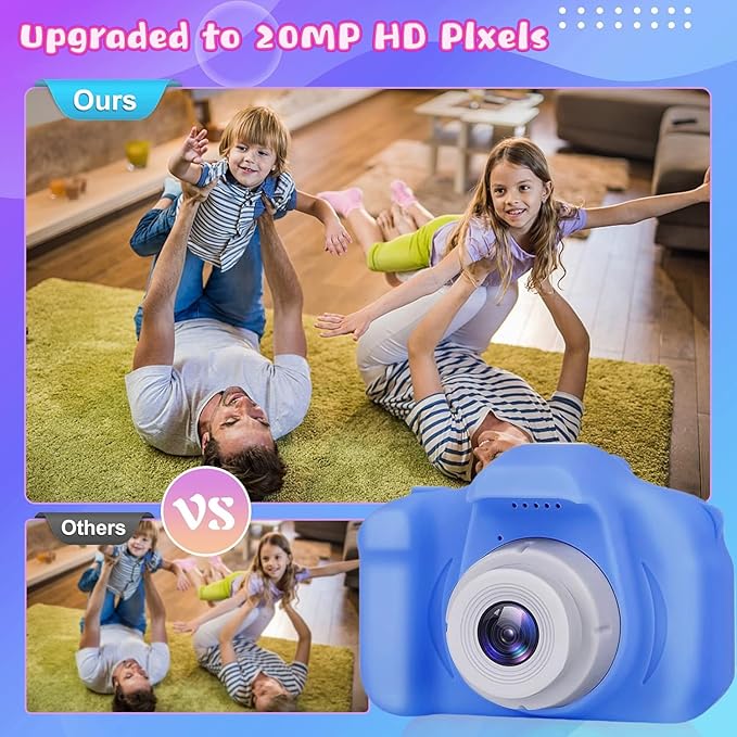 Kids Camera Toys Gifts Christmas Birthday Festival for Boys Age 3 4 5 6 7 8 9 10 Year Old Boy Toys HD Digital Video Toddler Camera with 32GB SD Card(Blue)