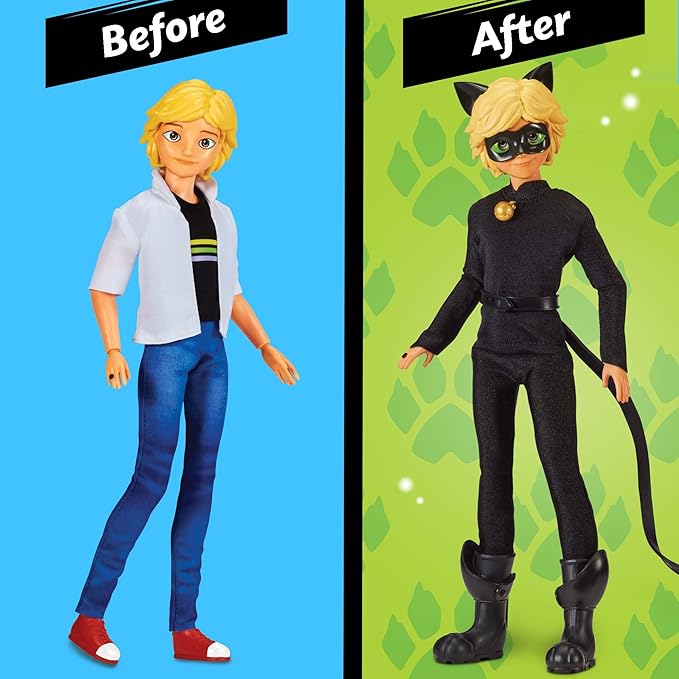 Miraculous Ladybug Superhero Secret Adrien with Cat Noir Outfit by Playmates Toys