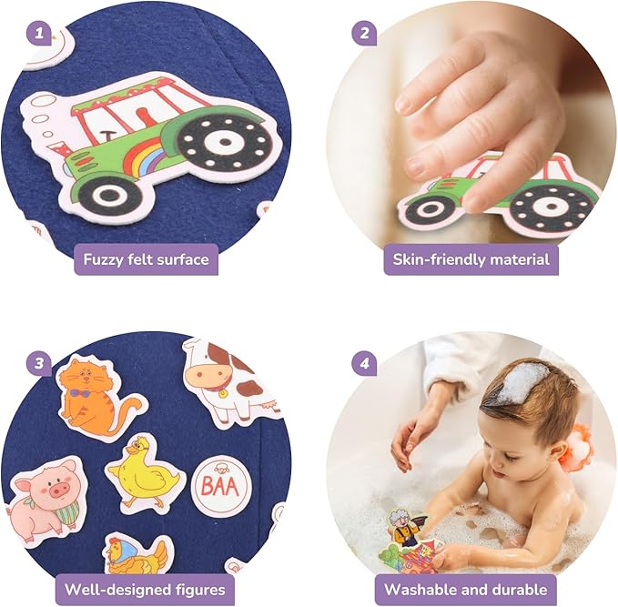 CHEFAN 12 Pack Felt Storyboard Pieces for Toddler, Flannel Board Stories for Preschool Activities, Old McDonald Had a Farm and 11 Other Stories.